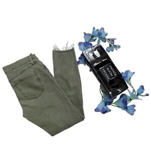 Express Olive Distressed Ankle Skinny Jeans Women 6R